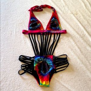 New Sexy Rainbow Sunflower Swim Suit